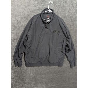 Vintage Jordan Mens XL Quarter Zip Windbreaker Pullover Black Embroidered Logo